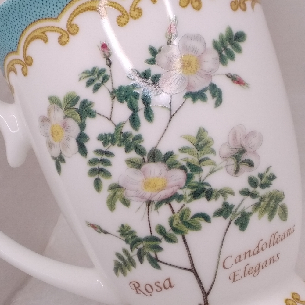Kent Pottery Rosa Candolleana Elegans MUG White Flowers Pedestal 8 oz Cup - Picture 10 of 11